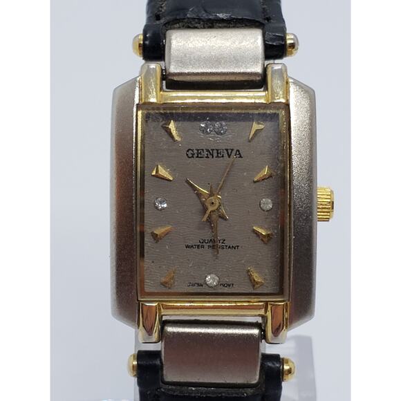 Women's Geneva dress watch. Square face with small jewels on face. Working watch - Picture 1 of 8
